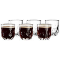 KAFFEEGLÄSER-SET (1/2/3) Gocce transparent 220 ml 6er Set - Transparent, Glas (7.6/8.5/7.6cm) - Leonardo Living