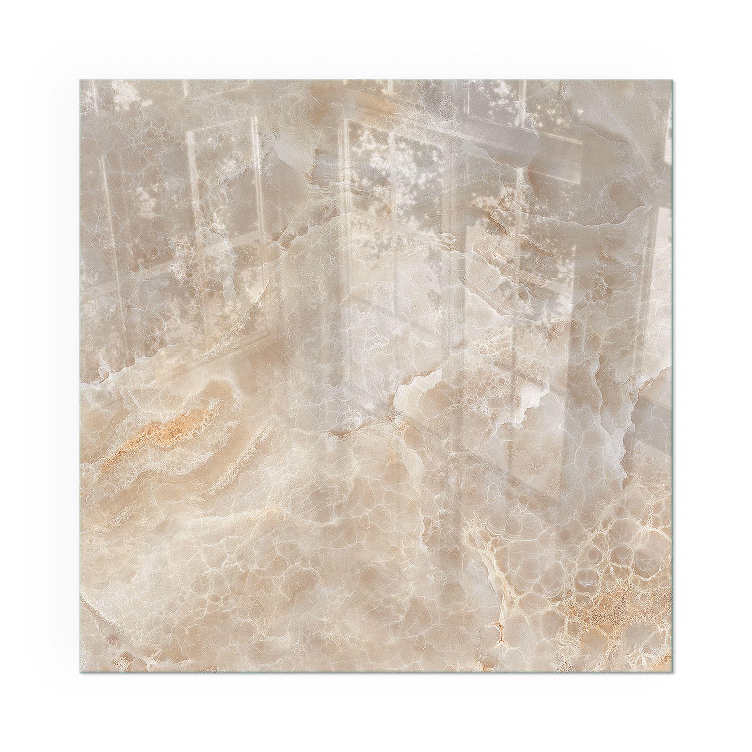 GLASPLATTE für Kamin 50x50 cm - Beige, Glas (50/50/0.4cm) - TULUP