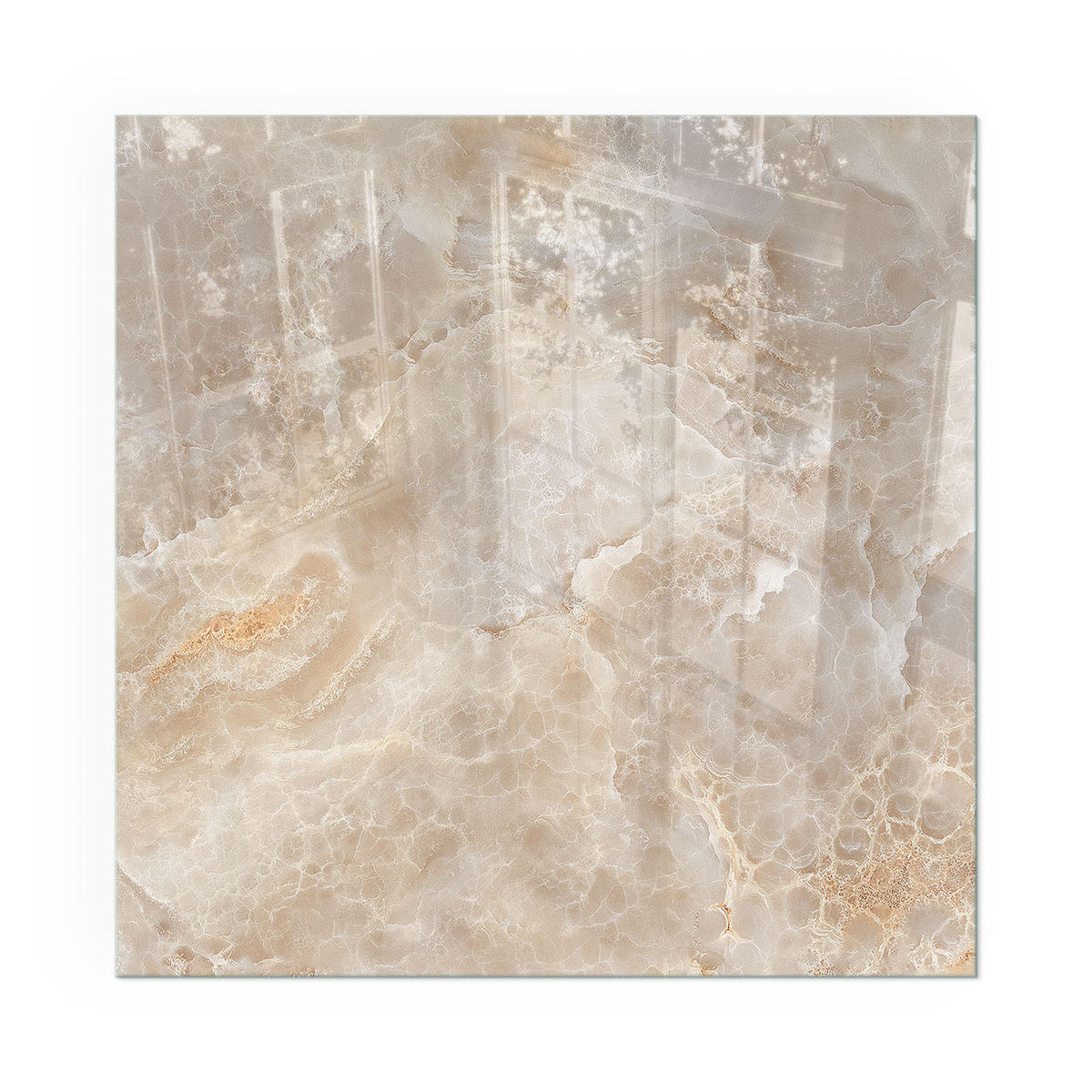 GLASPLATTE für Kamin 50x50 cm - Beige, Glas (50/50/0.4cm) - TULUP