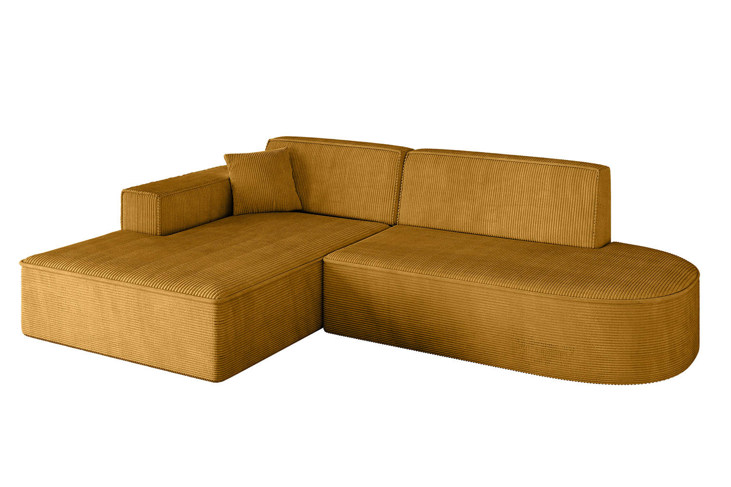 ECKSOFA Ottomane Links IREA-L1-v4 - 233x165x72,5 cm Senfgelb - Currygelb/Gelb, Holzwerkstoff/Textil (233/165cm) - ALTDECOR