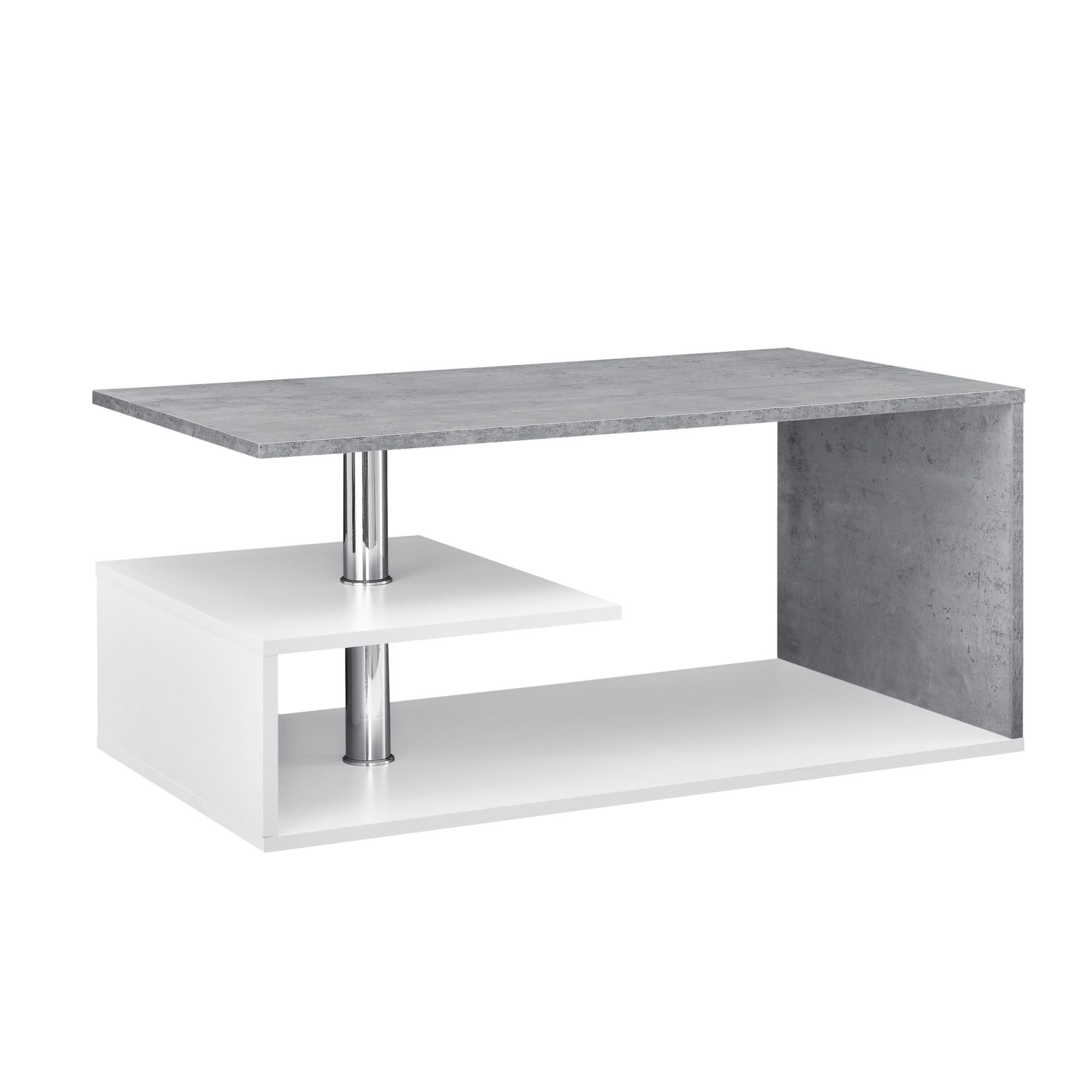 COUCHTISCH Haarlem 50/90/41 - Hellgrau/Weiß, Holzwerkstoff (90/50/41cm) - [en.casa]