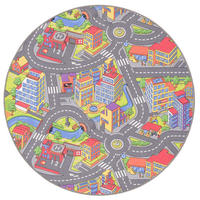KINDER SPIEL TEPPICH LITTLE TOWN 3D RUND - Multicolor, Textil (100/100cm) - Snapstyle