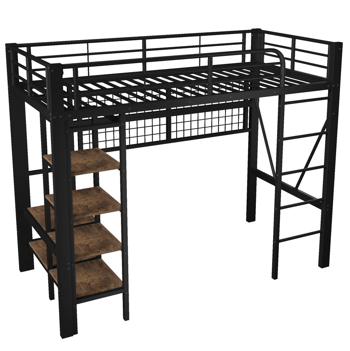 HOCHBETT 90/200 cm Schwarz aus Metall mit LED-Lichtleiste - Schwarz, Metall (90/200cm) - OKMYHOME