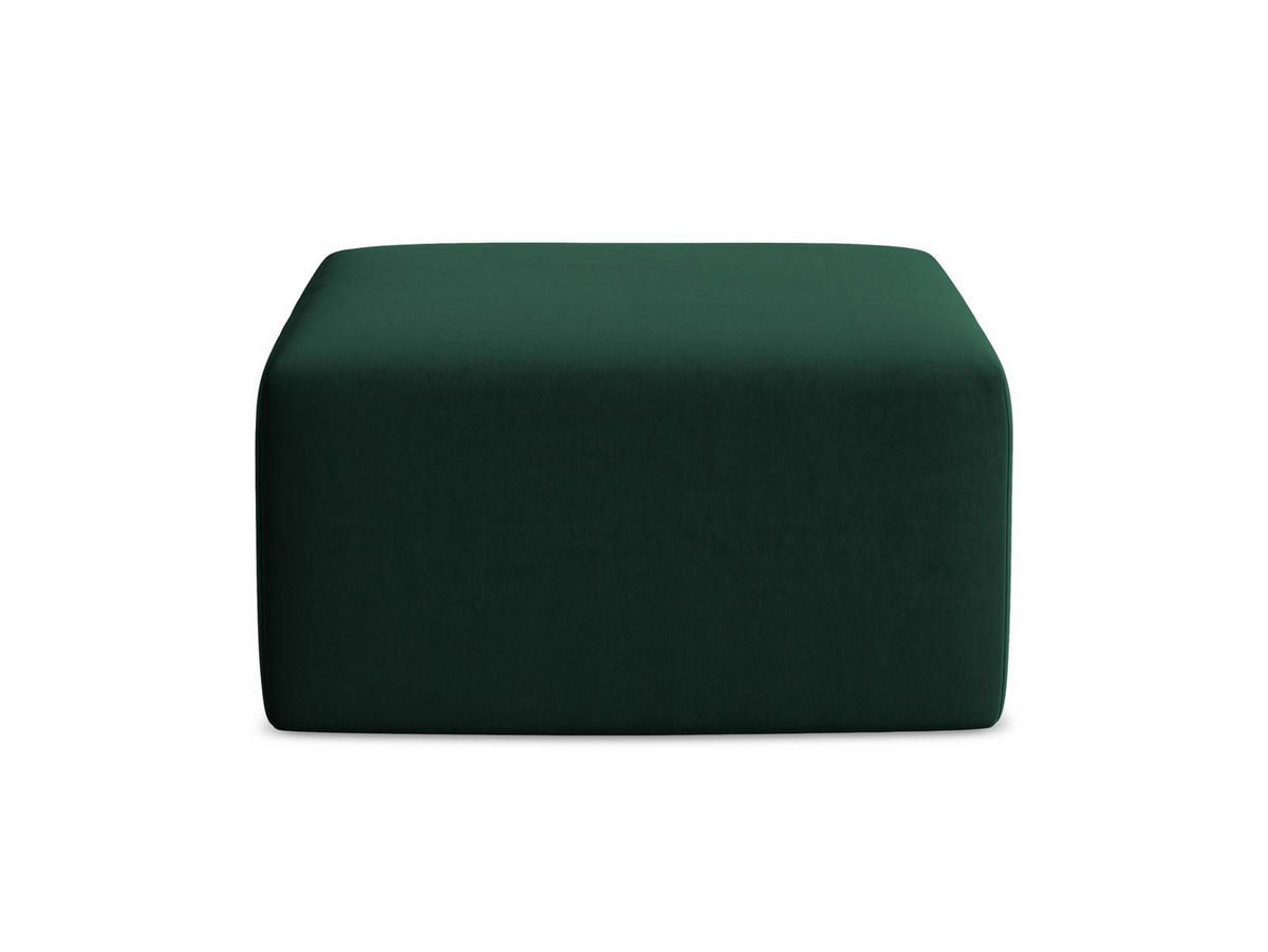 POUF Samt Stoff Grün - Dunkelgrün/Schwarz, Holzwerkstoff/Kunststoff (75/37/75cm) - Makamii