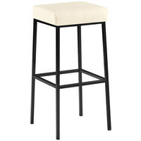 BARHOCKER Lederlook Creme - Creme/Schwarz, Textil/Metall (37/83/37cm) - CLP