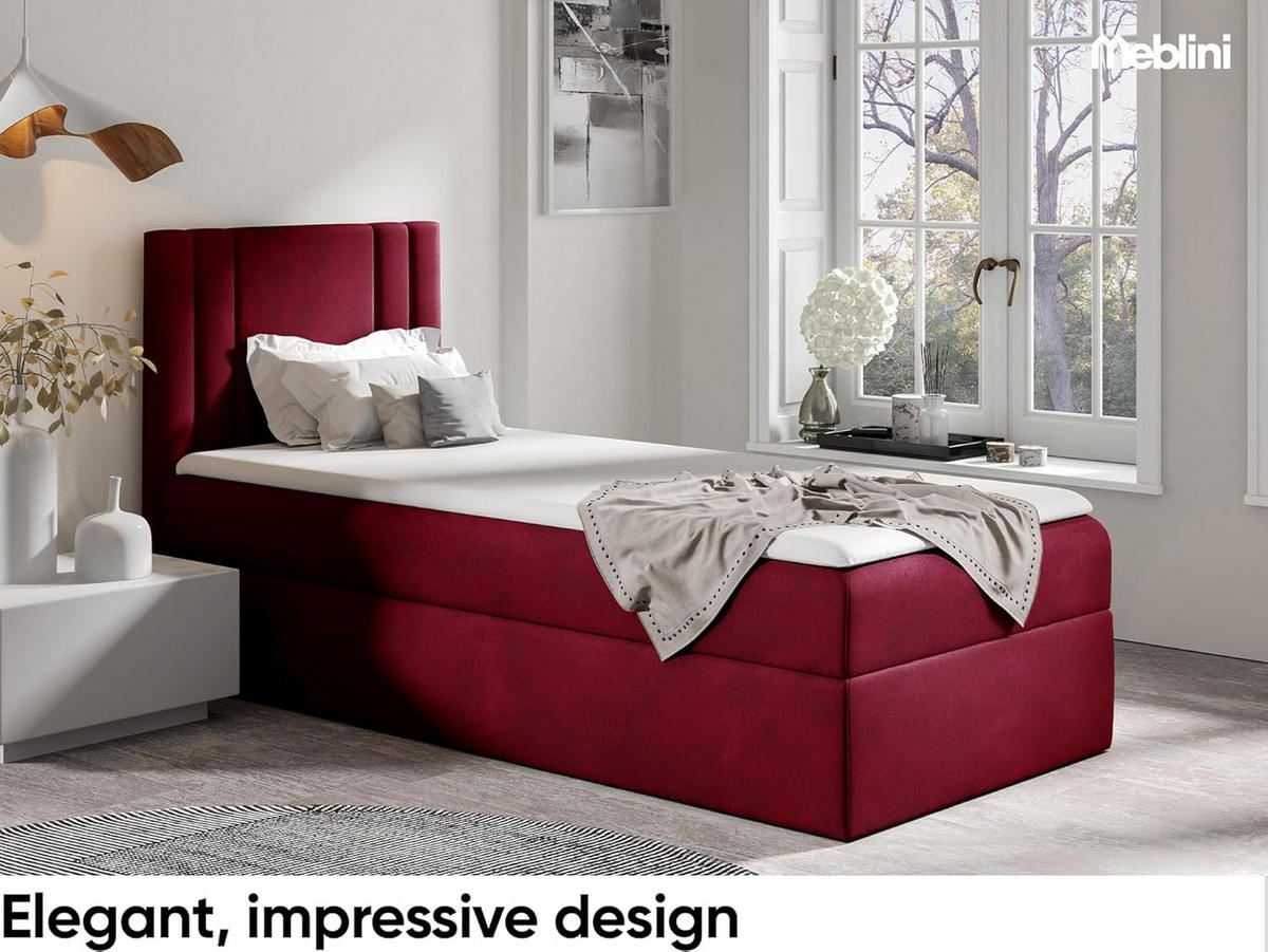 KINDERBETT CARDI - Rot, Holzwerkstoff (84/208cm) - Meblini