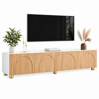 TV-SCHRANK mit 4 Türen 180 x 35 x 40 cm Natur Weiß - Birnbaumfarben, Holzwerkstoff (35/40/180cm) - Beauniv