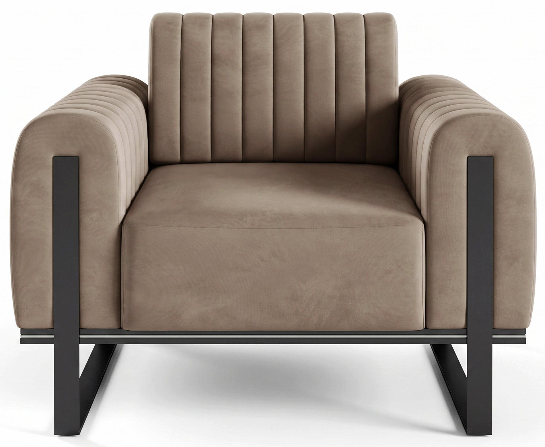 SESSEL Parissa 106 cm - Beige/Schwarz, Holz/Metall (106/79/92cm) - Selsey