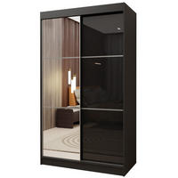 SCHWEBETÜRENSCHRANK VITALE 120/216/61 cm 2-türig mit Spiegel Schwarz - Schwarz, Holzwerkstoff (120/216/61cm) - MASSENO