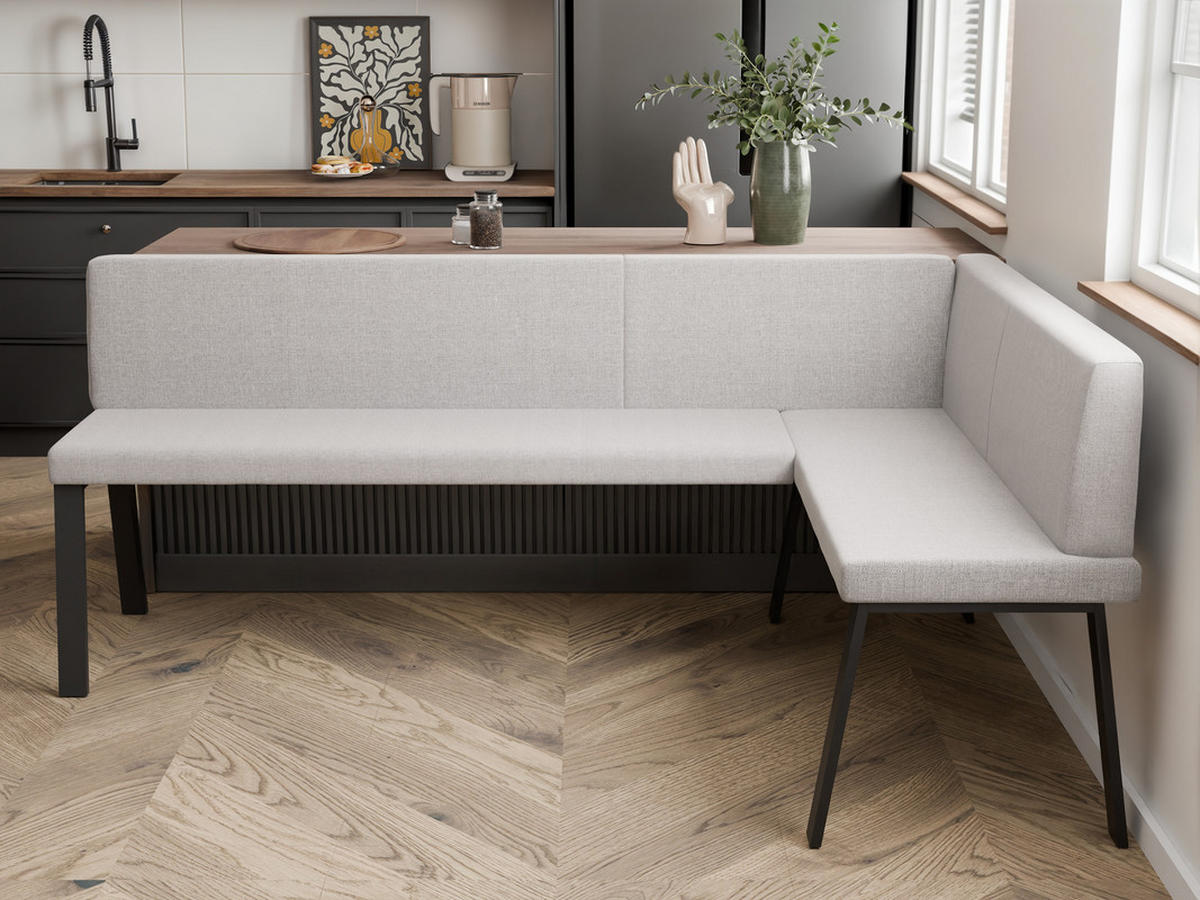 ECKBANK rechts MONO Y Webstoff glatt, 128/168 cm Beige - Beige, Textil/Metall (128/168cm) - Idohome