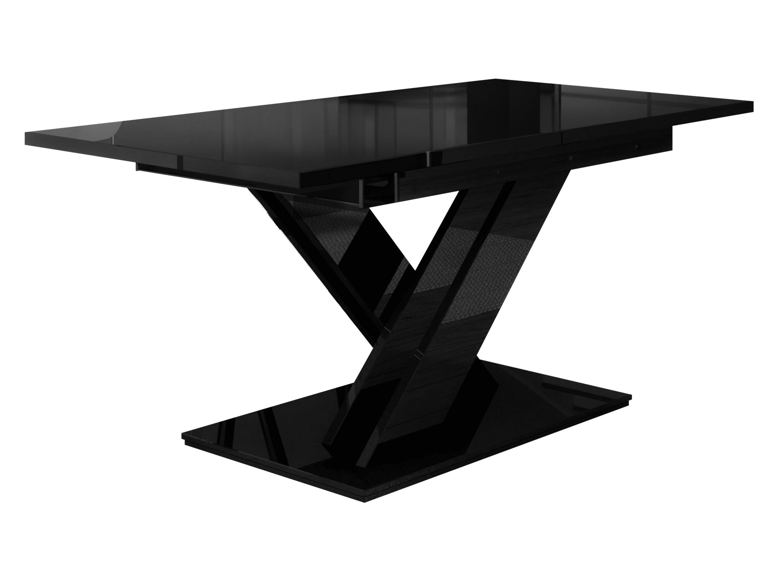 ESSTISCH Bronx - Schwarz Hochglanz, Holzwerkstoff (80/140/76cm) - MIRJAN24