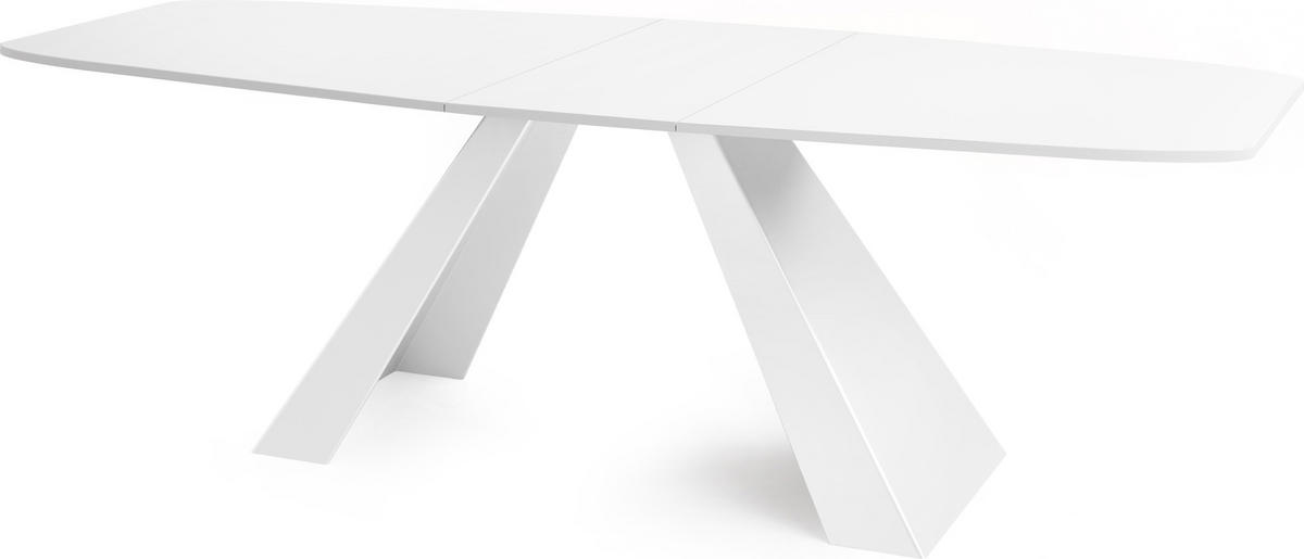 ESSTISCH Monte Weiß rechteckig ausziehbar, Weiß 160-200/80/76 cm - Weiß, Holzwerkstoff/Metall (160/80/76cm) - WFL GROUP