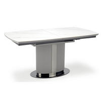 ESSTISCH Dankan weiß Marmor | Aschgrau 160-220 / 90 / 76cm - Weiß/Grau, Holz/Keramik (90/220/76cm) - Feldmann-Wohnen