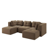 ECKSOFA 297/177/69 cm braun aus Cord mit modularem Design und tiefer Sitzfläche - Braun, Textil (177/297cm) - OKWISH