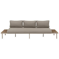 GARTENSOFA 3-Sitzer Akazienholz Beige Fivizzano - Hellbraun/Beige, Holz (266/78/69cm) - Beliani