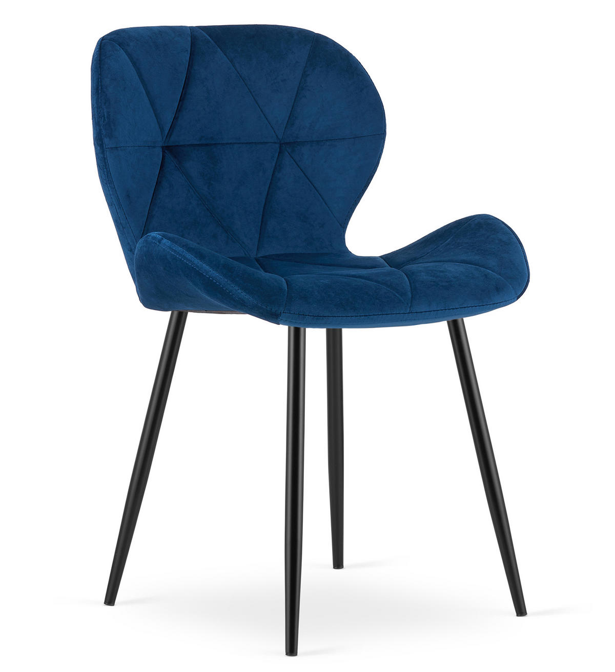 STUHL Samt Dunkelblau 46x53 cm MANGO 4 Stück - Dunkelblau, Kunststoff (46/49/53cm)