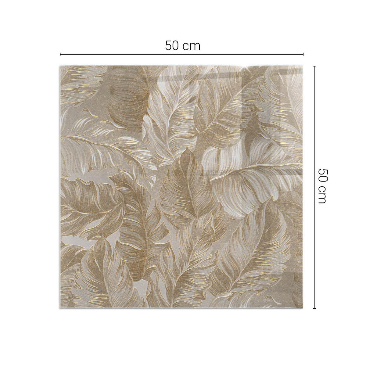 GLASPLATTE für Kamin 50 × 50 cm Beige - Beige, Glas (50/50/0.4cm) - ArtPrintCave