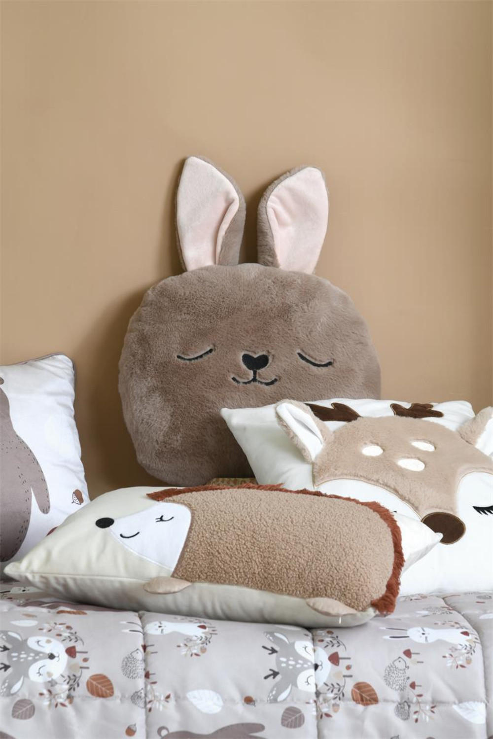 KINDERKISSEN Häschen Gabin Ø 35 cm - Beige, Textil (35/35cm)
