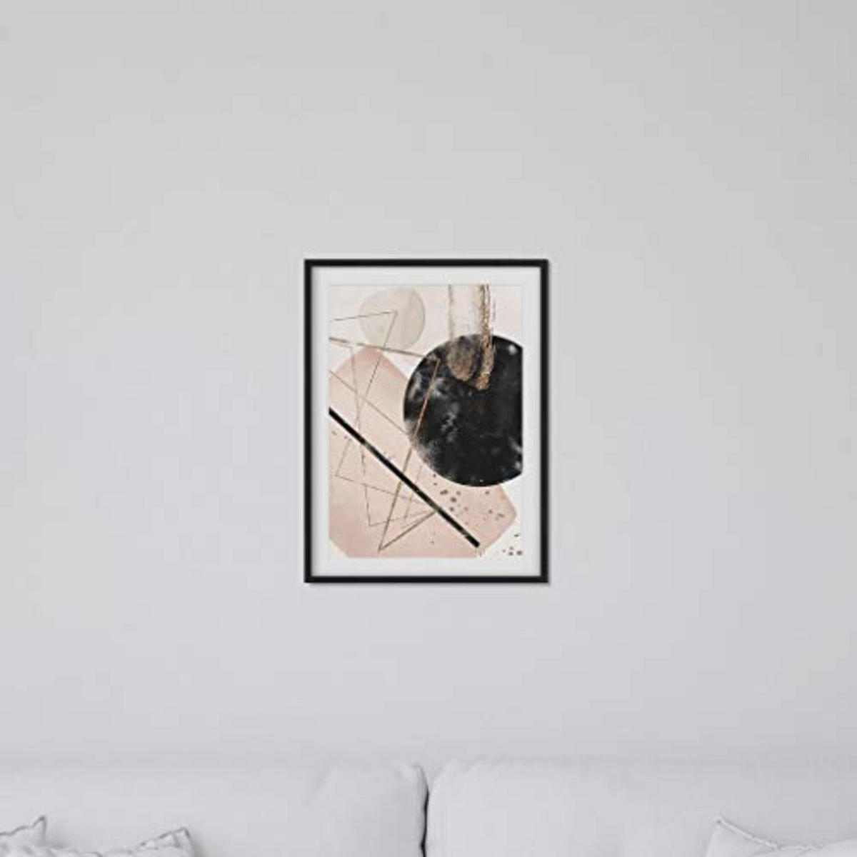POSTER Set mit 4 Blätter und abstrakten Formen mit braunen Tönen A4 Rahmenlos - Klar, Papier (29.7/3cm) - Nacnic