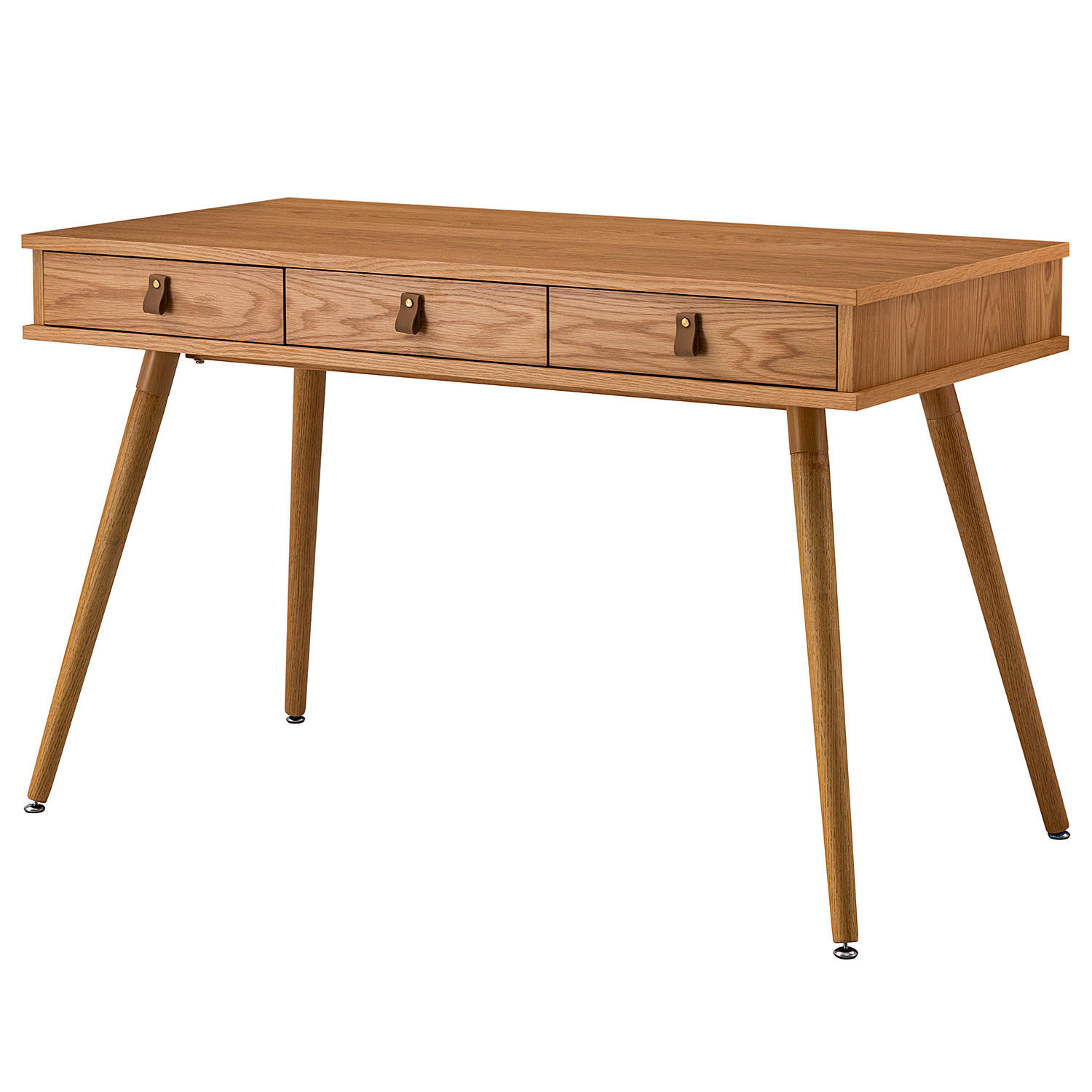 SCHREIBTISCH - Echtholzfurnier, Eiche - Eichefarben, Holzwerkstoff (60/120/76cm) - home24