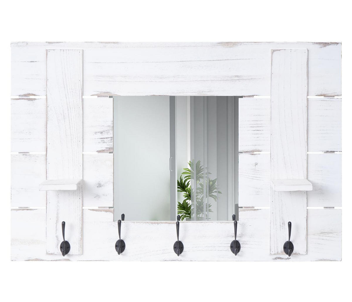 WANDGARDEROBE MIT SPIEGEL Weiß - Weiß, Holz (90/60/14cm) - MCW