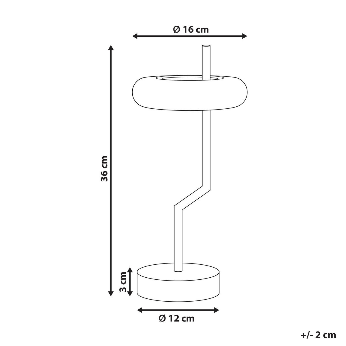 LED-TISCHLEUCHTE Weiß/Heller Holzfarbton Alviela - Hellbraun/Weiß, Metall (16/16/36cm) - Beliani