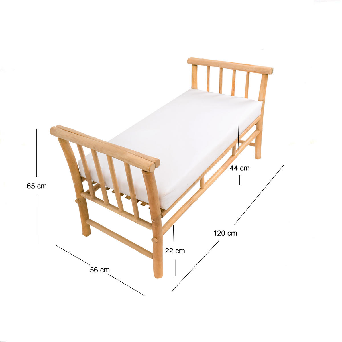 SITZBANK Holz Beige - Beige, Holz (120/64.6/56cm) - Nordlys
