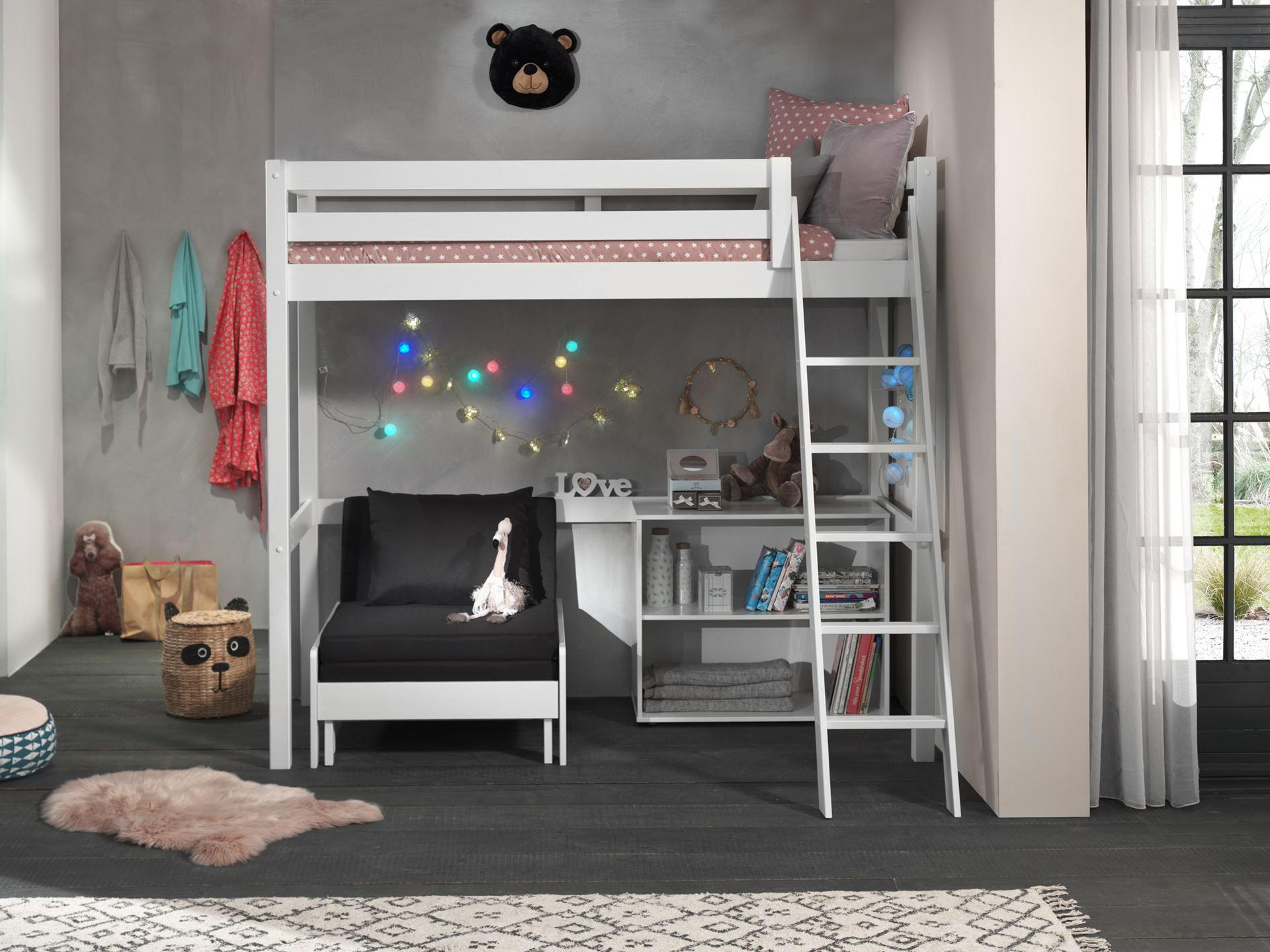 HOCHBETT Karolina 209x190x165 aus Massivholz+MDF in Weiß - Weiß, Holz (90/200cm) - 58aufmkessel