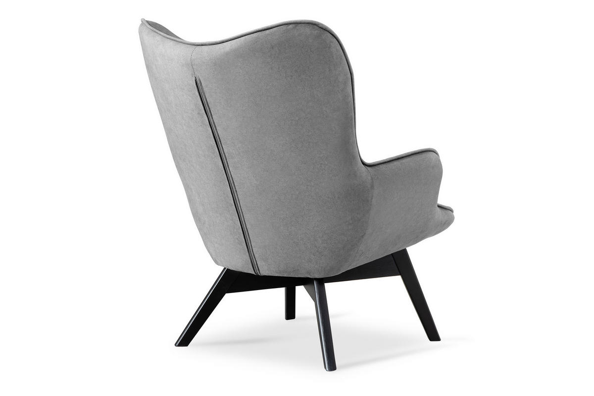 SESSEL GLORI mit Armlehnen, Grau - Schwarz/Grau, Holz/Textil (78/94/88cm) - KONSIMO®