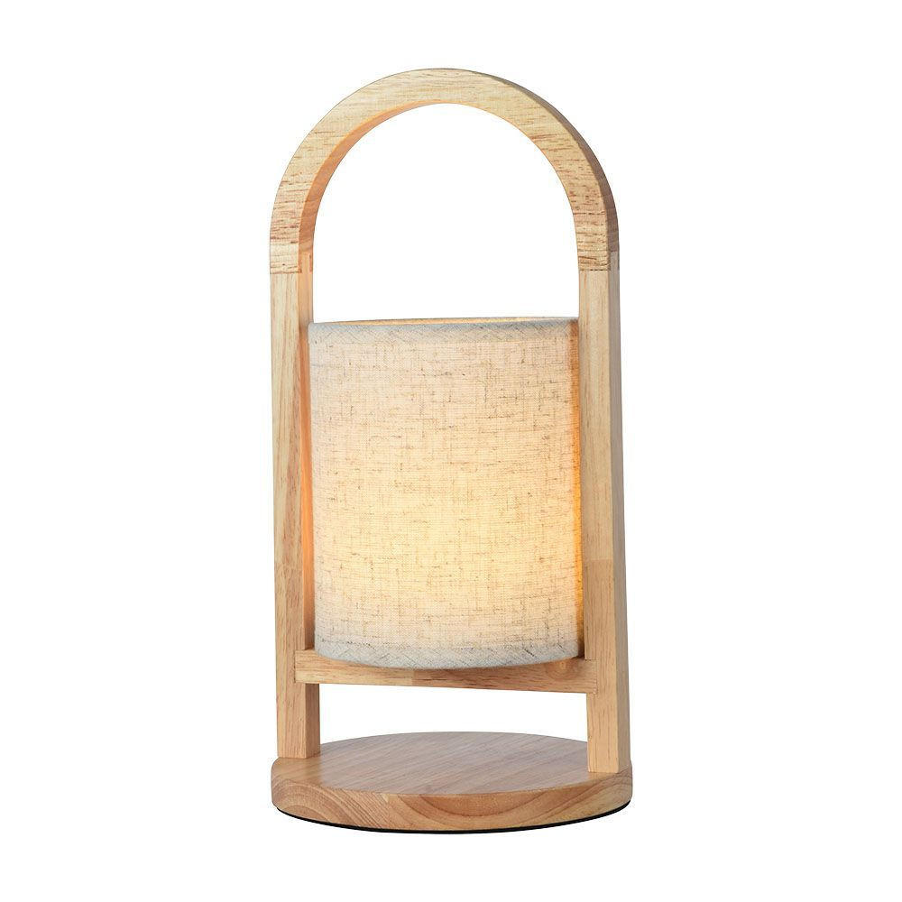 LED TISCHLEUCHTE Holz Beige - Beige, Holz (16/16/32cm)