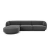 ECKSOFA links Miley aus Samt grau 4 Sitzplätze - Grau, Textil (156/255cm) - Micadoni