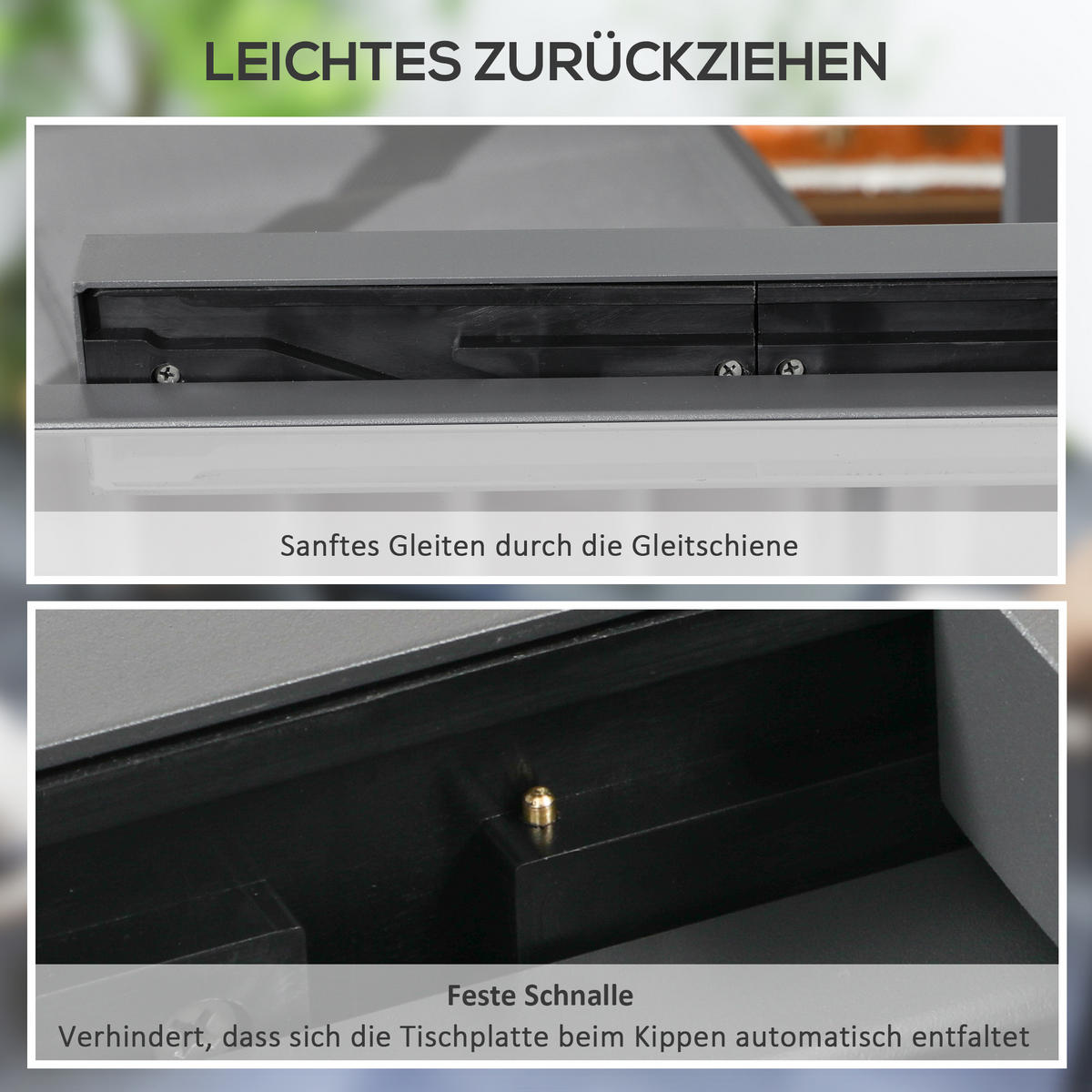 GARTENTISCH DE-07253 wetterbeständig mit Glasplatte Schwarz - Transparent, Glas/Metall (160/80/75cm) - ComfortXL