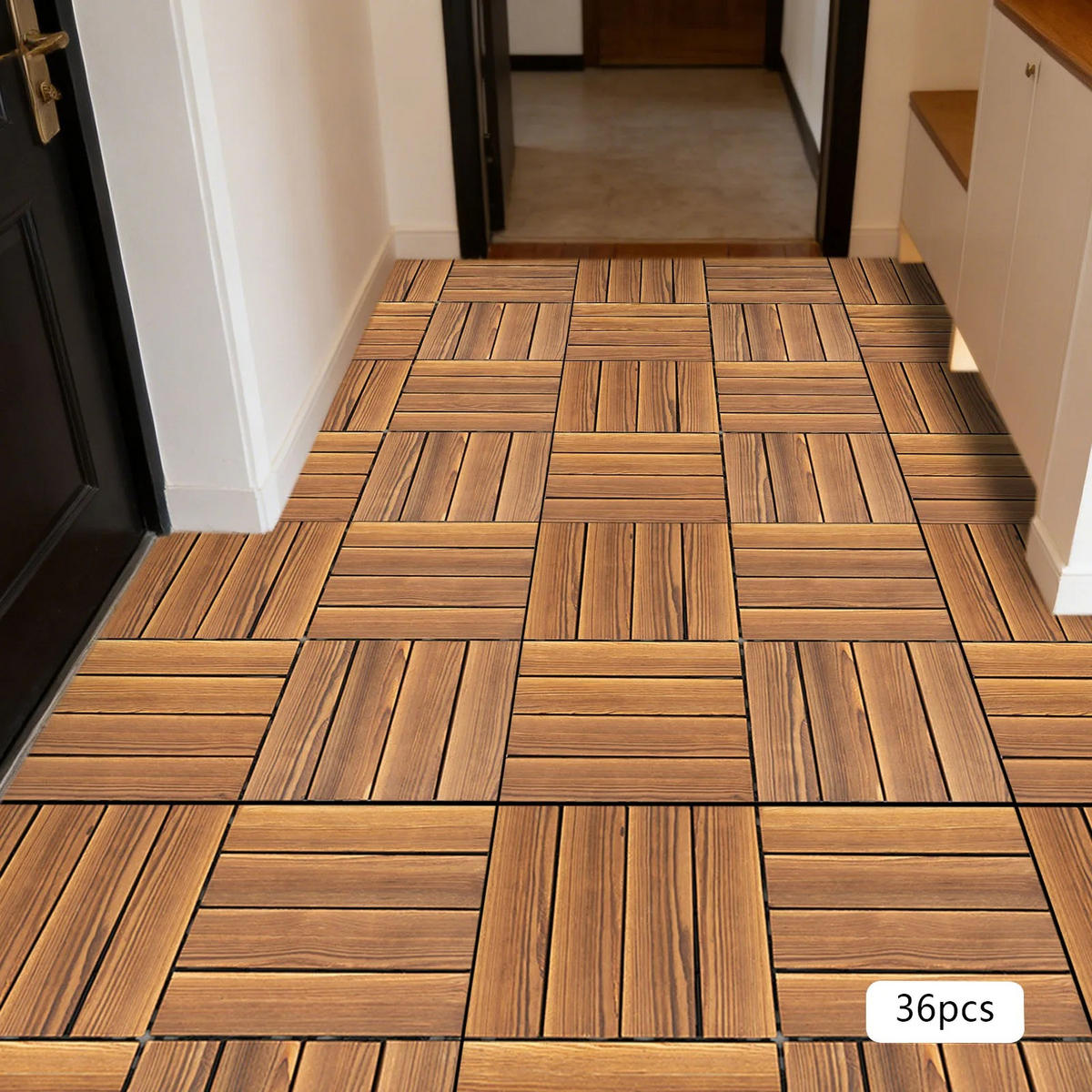 TERRASSENFLIESE 36er-Pack Hartholz, Outdoor & wasserdicht - Braun, Holz (30/30/2cm) - Kaket