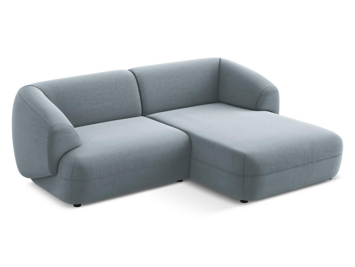 3-SITZER SOFA mit Schlaffunktion Strukturstoff Stoff Blau - Blau/Schwarz, Kunststoff/Textil (216/86/105cm) - Makamii