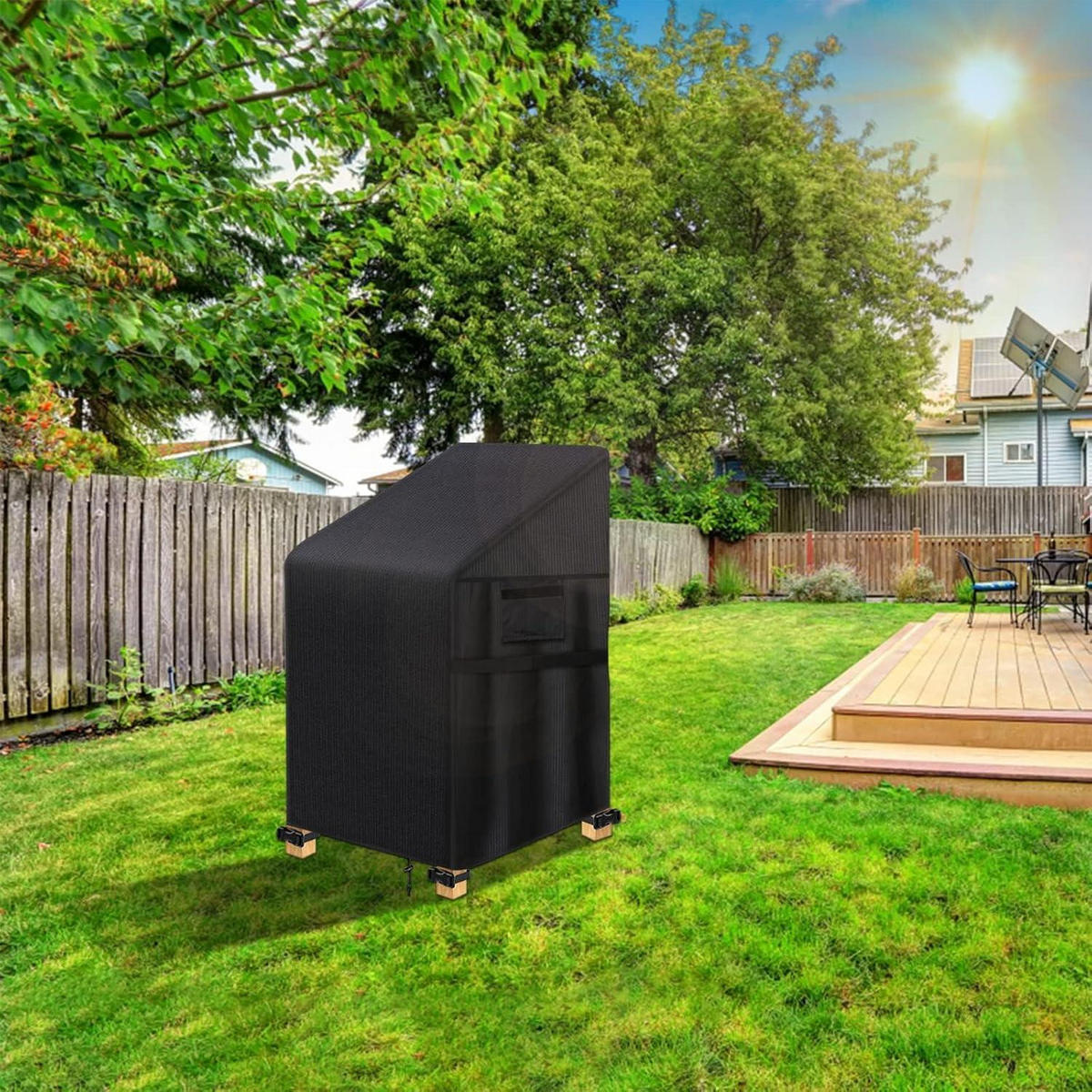 GARTENSTUHL Abdeckung 420D Oxford 65 x 65 x 80/120 cm - Schwarz, Textil (65/120/65cm)
