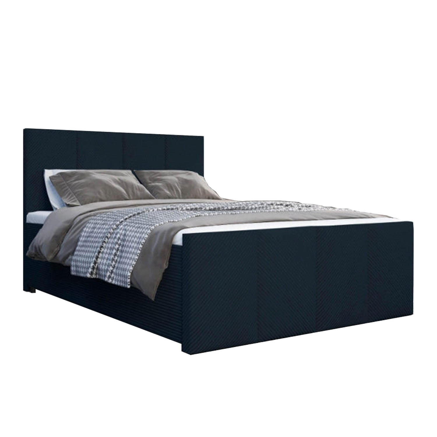 BOXBETT Milano Bonellfederkern inkl. 7-Zonen Topper T-30 - BOXBETT mit Bettkasten - Dunkelblau, Holz/Holzwerkstoff (140/200cm) - Best For Home