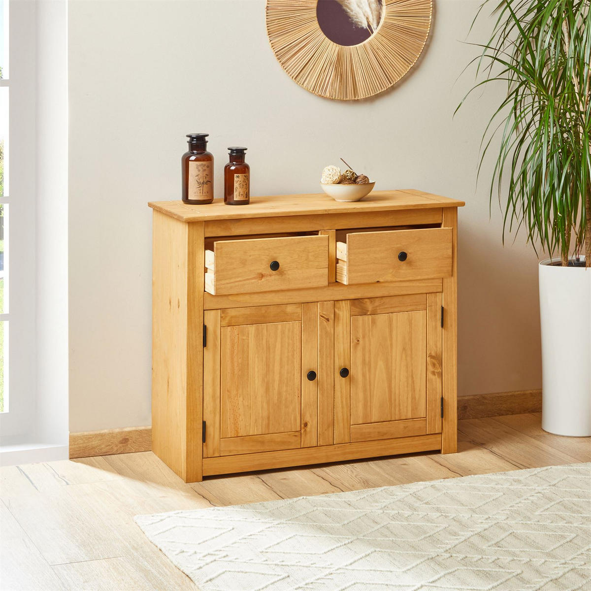 KOMMODE CANCUN - Kieferfarben, Holz (93/80/40cm) - CARO-Möbel