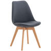 STUHL Stoff dunkelgrau - Eukalyptusholzfarben/Dunkelgrau, Holz/Textil (49/83/50cm) - CLP