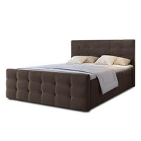 BOXBETT ARGENTARO 140x200 cm mit Bettkasten und Matratze - Braun - Schwarz/Braun, Holz/Holzwerkstoff (140/200cm) - AX Living