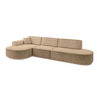 ECKSOFA Ottomane Links MARI-L2-v1 - 328x171x83 cm Taupe Velours - Taupe, Holzwerkstoff/Textil (328/171cm) - ALTDECOR