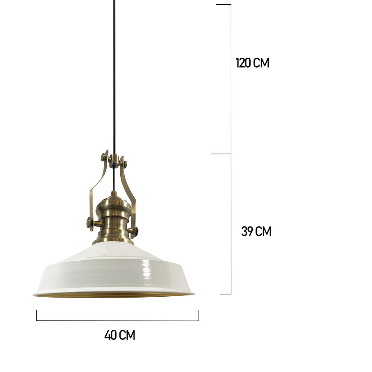 HÄNGELAMPE Neo-Asletl 40/39 cm - Weiß, Metall (39/40/28cm) - Bamyum