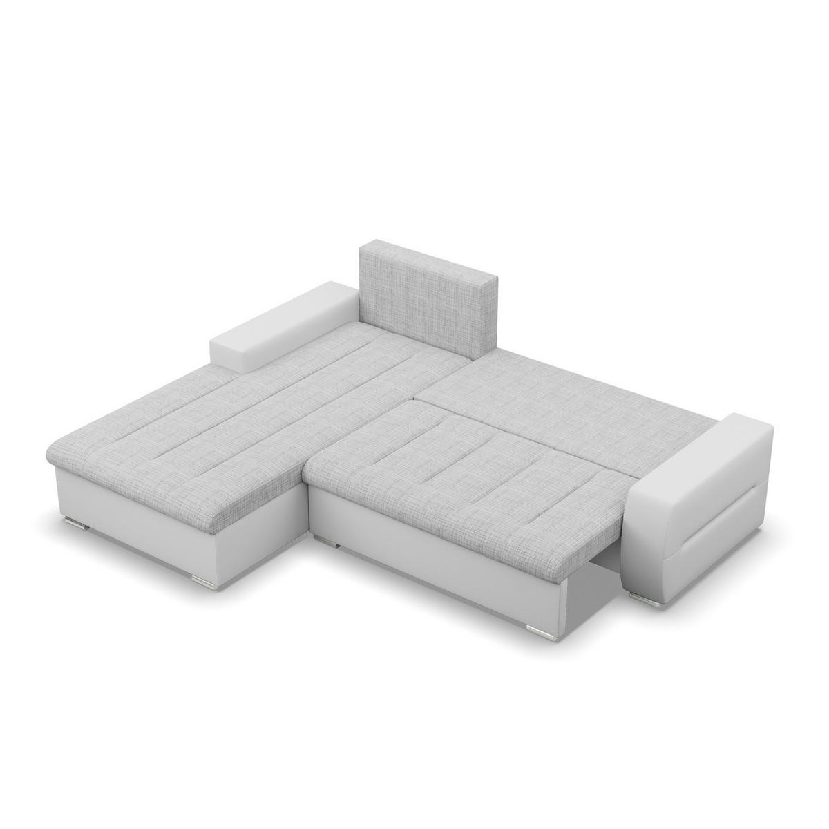 ECKSOFA MIT SCHLAFFUNKTION AURORA LINKS, Grau + Grau - Hellgrau/Grau, Textil (243/200cm)