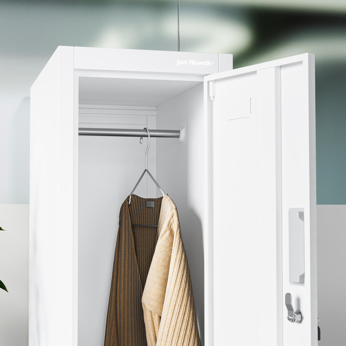 MITARBEITER-GARDEROBENSCHRANK BARTEK 1 PLUS - Weiß, Metall (29/172/45cm)