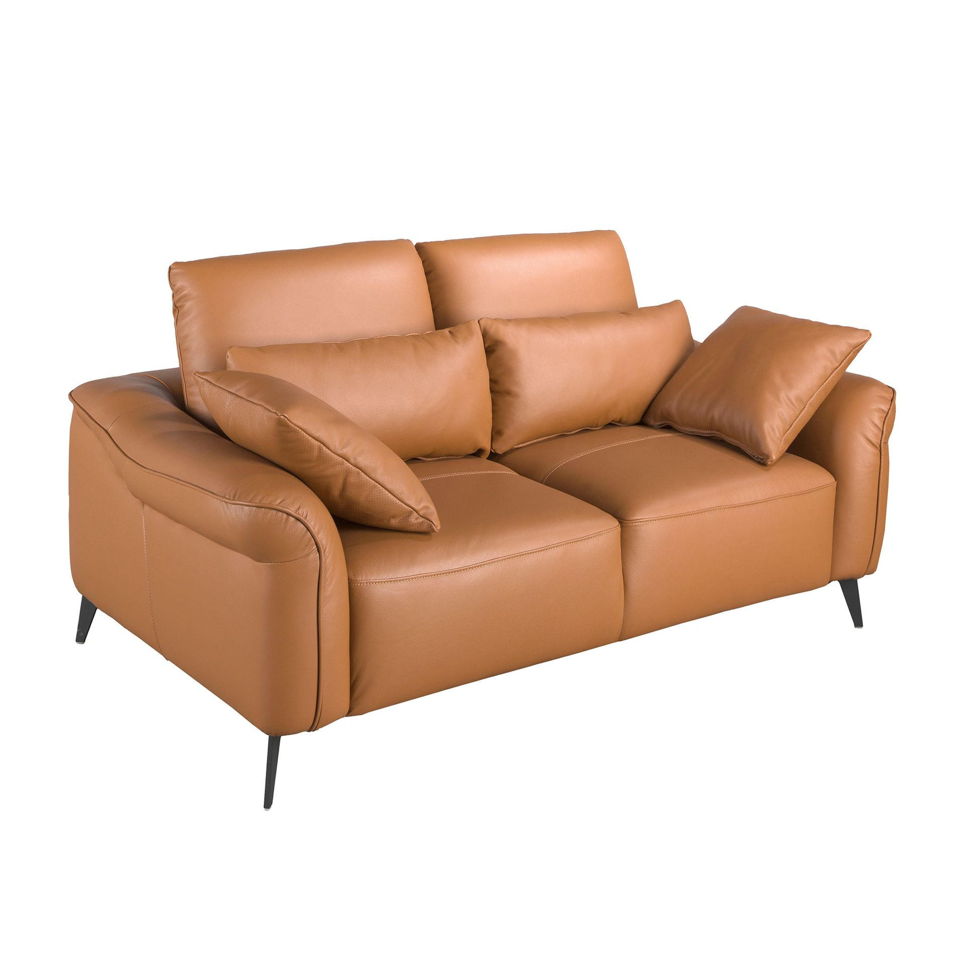 SOFA Klassisch Braun Schwarz 170/107/105 cm - Braun, Leder/Metall (170/105/107cm) - ANGEL CERDA