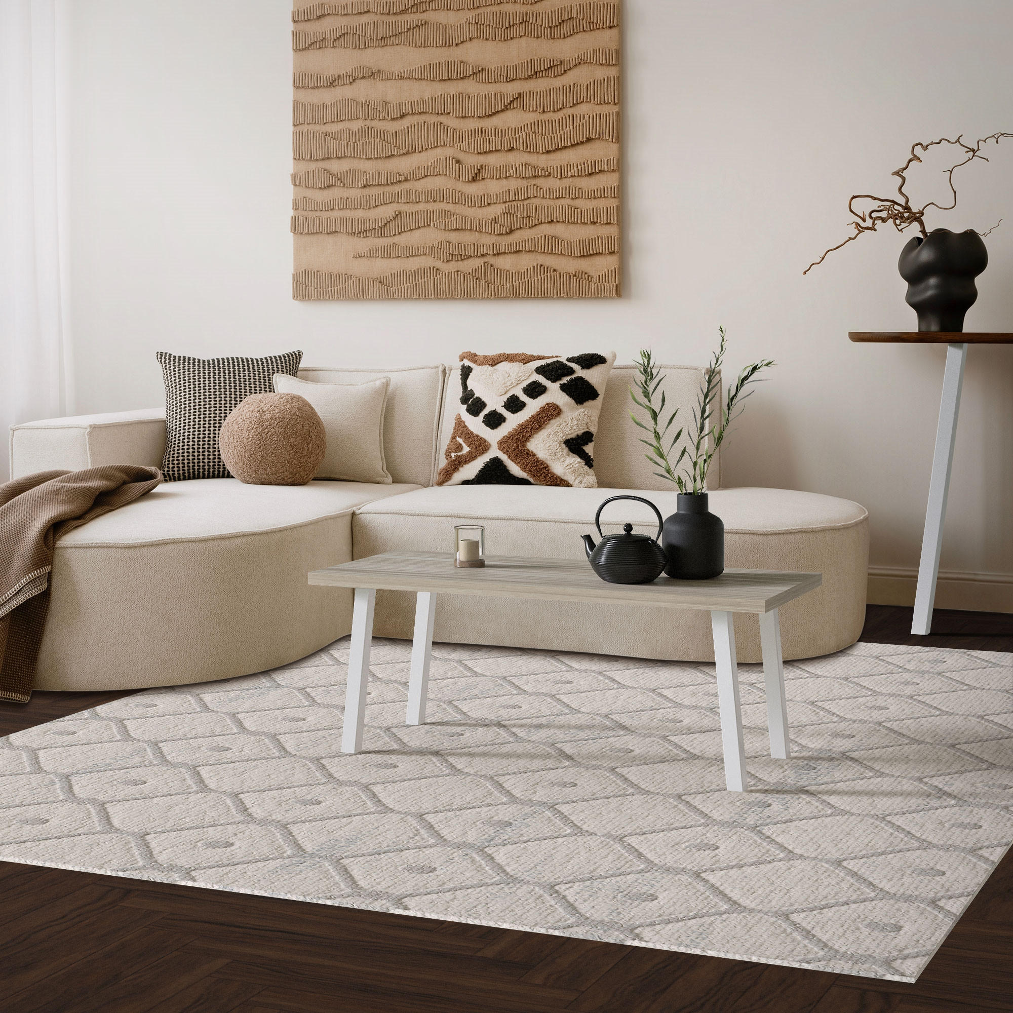 TISCHBEINE 4er Set I-96GRAD-Design H:42 cm Weiß 4x4 cm - Weiß, Metall (4/42/4cm) - ML-DESIGN