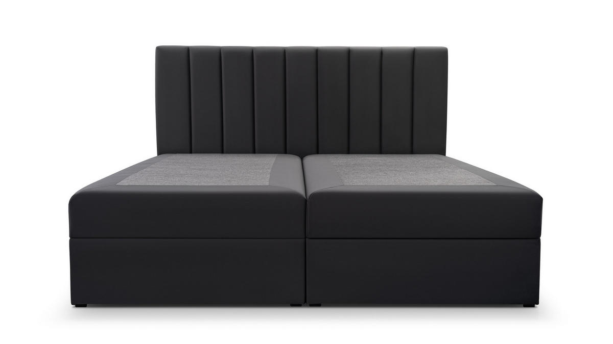 BETT - Boxspringbett 180x200 - 01 Trinity 15 - Graphit - Grau, Holzwerkstoff/Textil (180/200cm) - Möblo