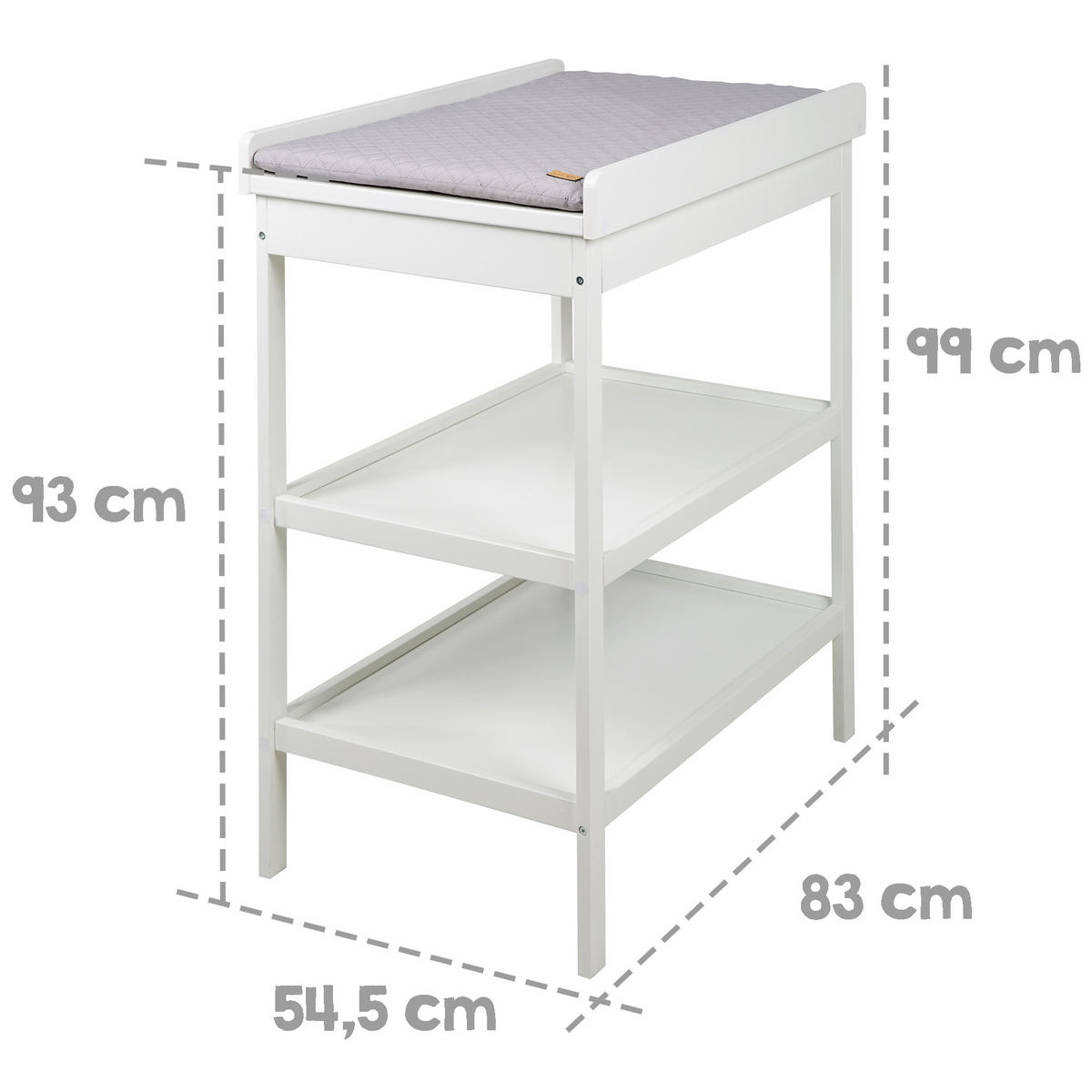 KINDERZIMMERSET 3-tlg roba Style grau - Weiß, Holzwerkstoff (66/76/123cm) - Roba