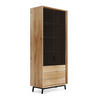 VITRINE Modern Loft Eiche Natur 100 / 45 / 200cm - Eichefarben/Schwarz, Holz (100/200/45cm) - Feldmann-Wohnen
