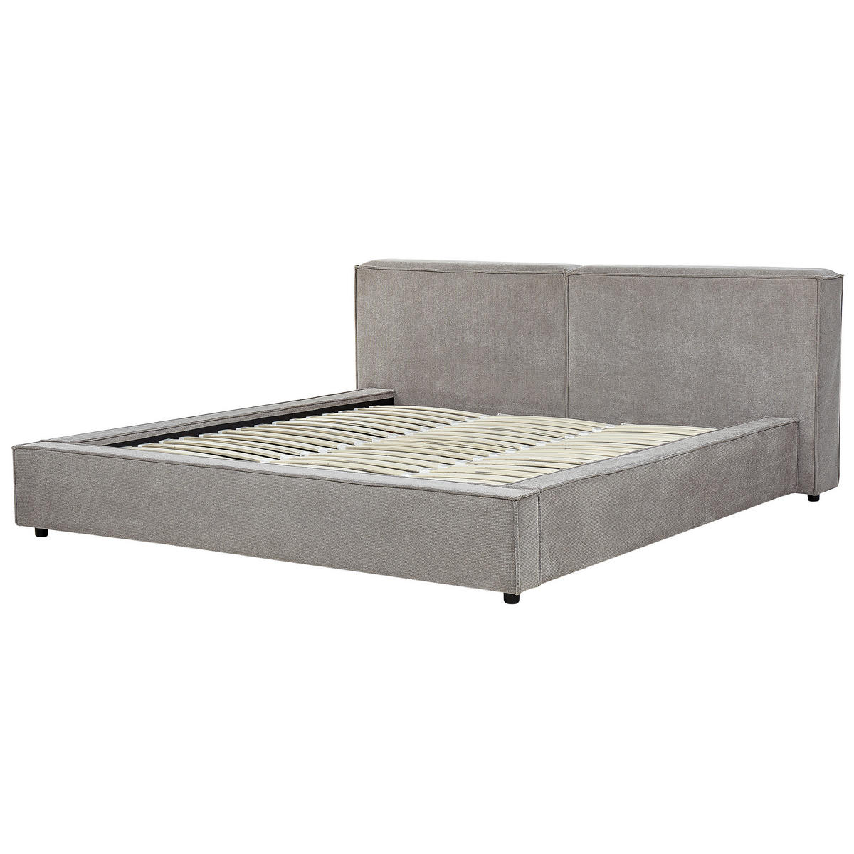 KÁRPITOZOTT ÁGY 180/200cm Szürke Linards - szürke, textil (180/200cm) - Beliani