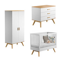 BABYZIMMER 3-teilig weiß - Weiß, Holzwerkstoff (124.4/98.6/64.8cm) - Petits-meubles